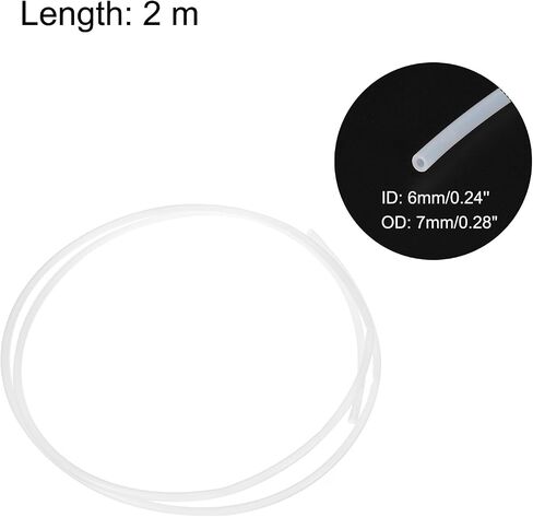 MECCANIXITY PTFE خرطوم أنابيب بطول 200 سم / 6.56 قدم، 6 مم معرف 7 مم OD أنبوب درجة حرارة عالية، خرطوم طابعة ثلاثي الأبعاد عازل أبيض للنقل in Kuwait