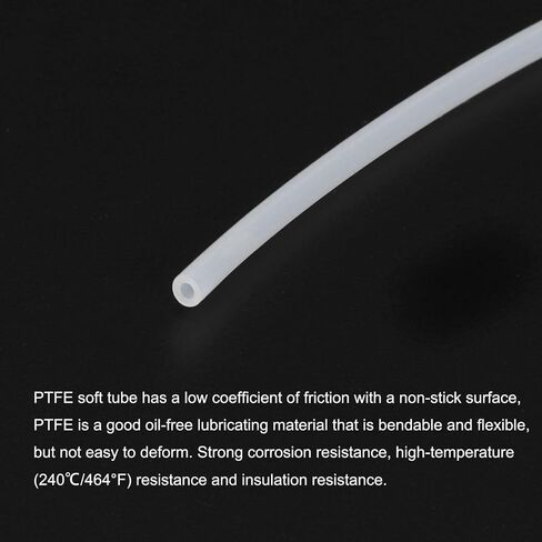 MECCANIXITY PTFE خرطوم أنابيب بطول 200 سم / 6.56 قدم، 6 مم معرف 7 مم OD أنبوب درجة حرارة عالية، خرطوم طابعة ثلاثي الأبعاد عازل أبيض للنقل in Kuwait