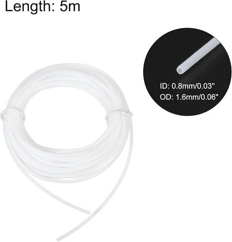 MECCANIXITY PTFE خرطوم أنابيب بطول 200 سم / 6.56 قدم، 6 مم معرف 7 مم OD أنبوب درجة حرارة عالية، خرطوم طابعة ثلاثي الأبعاد عازل أبيض للنقل in Kuwait