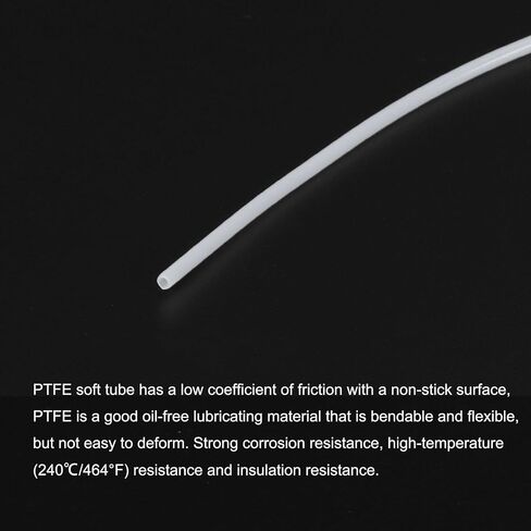 MECCANIXITY PTFE خرطوم أنابيب بطول 200 سم / 6.56 قدم، 6 مم معرف 7 مم OD أنبوب درجة حرارة عالية، خرطوم طابعة ثلاثي الأبعاد عازل أبيض للنقل in Kuwait