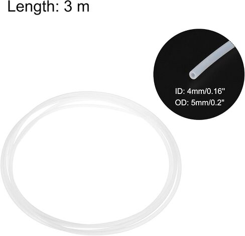 MECCANIXITY PTFE خرطوم أنابيب بطول 200 سم / 6.56 قدم، 6 مم معرف 7 مم OD أنبوب درجة حرارة عالية، خرطوم طابعة ثلاثي الأبعاد عازل أبيض للنقل in Kuwait