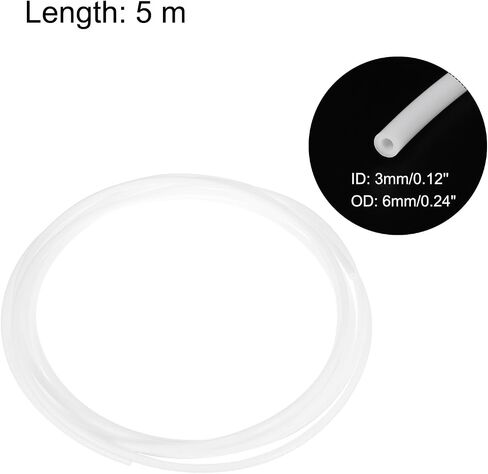 MECCANIXITY PTFE خرطوم أنابيب بطول 200 سم / 6.56 قدم، 6 مم معرف 7 مم OD أنبوب درجة حرارة عالية، خرطوم طابعة ثلاثي الأبعاد عازل أبيض للنقل in Kuwait