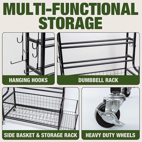 XL Homestead Gym Organization for Home Gym - Heavy Duty Home Gym Storage Rack - Weight Rack for Home Gym, Dumbbells, Kettlebells, Yoga Ball, Foam Rollers in Kuwait