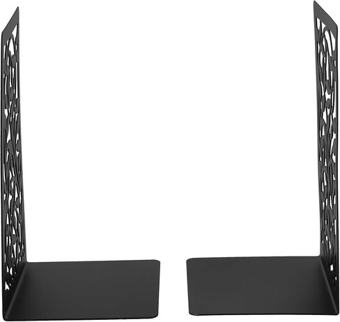 jeuihau 6 أزواج من الدفتين المعدنية السوداء، نهايات الكتاب الدفتين المعدنية للأرفف، سدادات الكتب المعدنية، الدفتين المعدنية السوداء الثقيلة، نهايات شجرة معدنية لديكور مقسم الكتاب in Kuwait