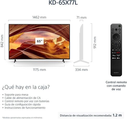 Sony 65 Inch 4K Ultra HD TV X77L Series: LED Smart Google TV KD65X77L- 2023 Model, Black (Renewed) in Kuwait