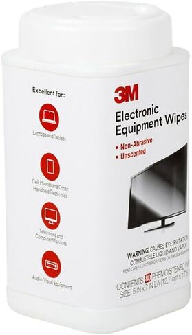 مناديل تنظيف المعدات الإلكترونية 3M CL610، 5-1/2 بوصة × 6-3/4 بوصة، 80 قطعة in Saudi Arabia