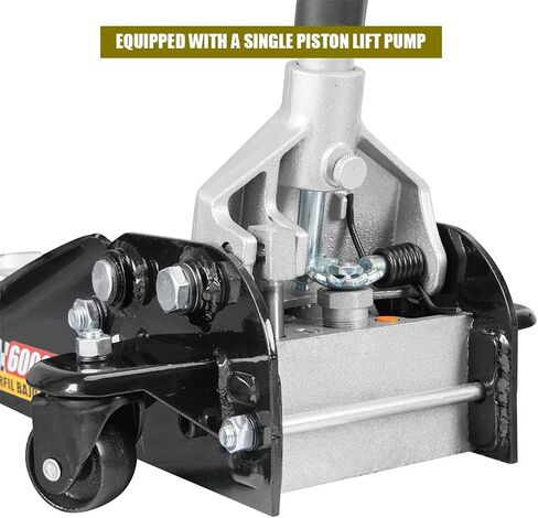HPDMC 3 Ton / 6600 Lb. Low Profile Floor Jack, Hydraulic Lifting Range 3.75" - 18.89", Automotive Aluminum Low Profile Service Jack with ASME Safety Standards Dual Piston Quick Lift Pump, for Garages in Saudi Arabia