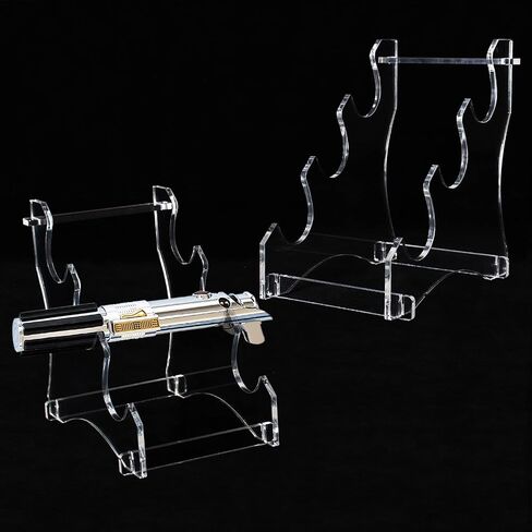 WANLIAN Lightsaber stand sword stand sword hook 3-layer acrylic desktop lightsaber display stand sword stand display stand sword stand holder (Black) in Saudi Arabia