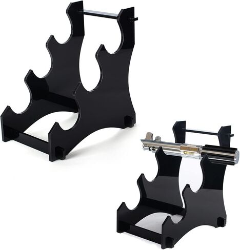 WANLIAN Lightsaber stand sword stand sword hook 3-layer acrylic desktop lightsaber display stand sword stand display stand sword stand holder (Black) in Saudi Arabia