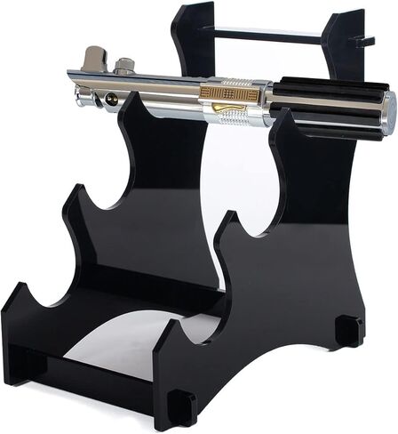 WANLIAN Lightsaber stand sword stand sword hook 3-layer acrylic desktop lightsaber display stand sword stand display stand sword stand holder (Black) in Saudi Arabia