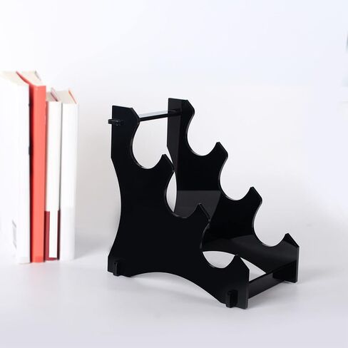 WANLIAN Lightsaber stand sword stand sword hook 3-layer acrylic desktop lightsaber display stand sword stand display stand sword stand holder (Black) in Saudi Arabia