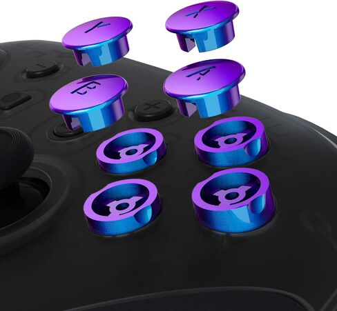 eXtremeRate Chameleon Purple Blue Interchangeable ABXY Buttons for Nintendo Switch Pro Controller, DIY Swappable Replacement ABXY for NS Pro Controller- Controller NOT Included in Saudi Arabia
