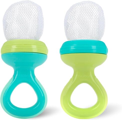 Nuby Nibbler Mesh First Soft Foods Feeder, 2pk, Aqua & Green in Saudi Arabia