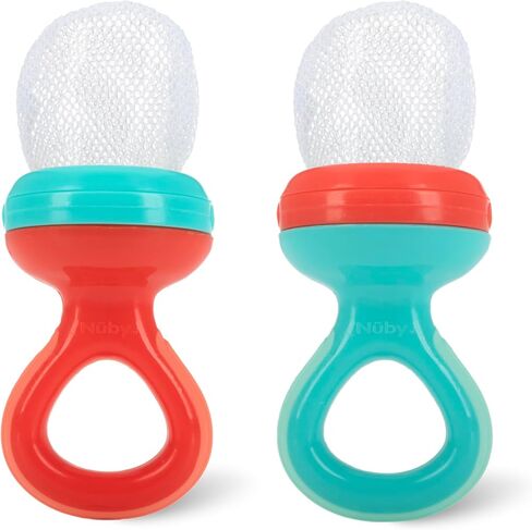 Nuby Nibbler Mesh First Soft Foods Feeder, 2pk, Aqua & Green in Saudi Arabia