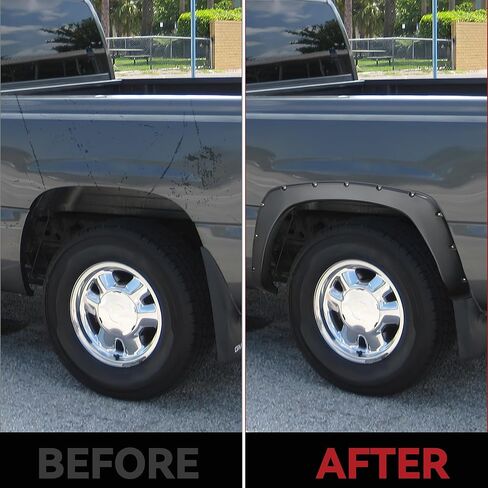 مشاعل LEDKINGDOMUS الأمامية والخلفية متوافقة مع 2007-2013 Chevy Silverado 1500 (تناسب فقط سرير قصير مقاس 69.3 بوصة) (ليس لـ GMC Sierra)، عجلة مشاعل ذات لمسة نهائية سوداء ناعمة على الطرق الوعرة بنمط مثبت بالجيب in Saudi Arabia