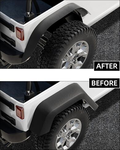 غطاء عجلة بطانات الحاجز الداخلي الأمامي من KYBOLT مناسب لـ 2007-2018 Wrangler JK JKU 4WD (4 أبواب/2 باب) غير محدود، قطعتان من واقيات الرذاذ على طراز الترباس in Kuwait