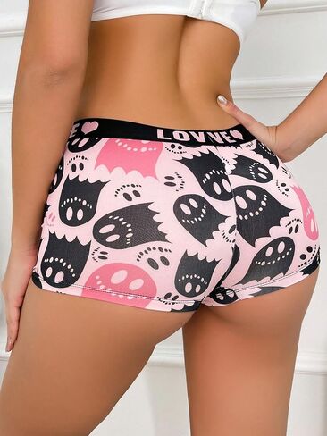SOLY HUX Women's Graphic Female Boxer Briefs, Funny Boy Shorts Panties for Teen Girls, Cute Novelty Underwear for Women in Saudi Arabia