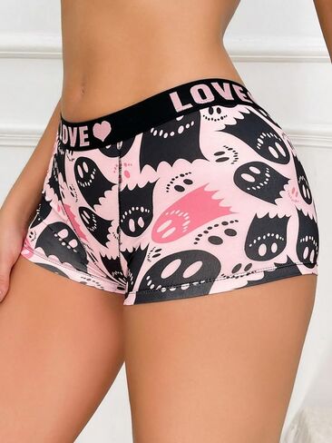 SOLY HUX Women's Graphic Female Boxer Briefs, Funny Boy Shorts Panties for Teen Girls, Cute Novelty Underwear for Women in Saudi Arabia