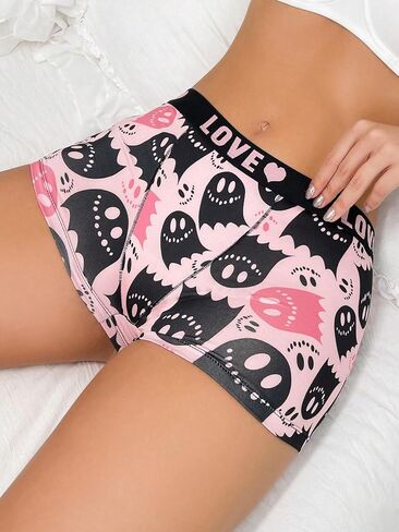 SOLY HUX Women's Graphic Female Boxer Briefs, Funny Boy Shorts Panties for Teen Girls, Cute Novelty Underwear for Women in Saudi Arabia