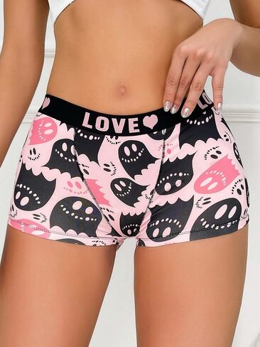 SOLY HUX Women's Graphic Female Boxer Briefs, Funny Boy Shorts Panties for Teen Girls, Cute Novelty Underwear for Women in Saudi Arabia