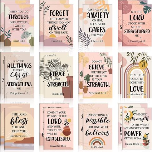 24 Pcs Bible Verse Notebook Religious Motivational Notepads Small Pocket Journal Inspirational Notepads Christian Scripture Notebooks for Office School Supplies, 3.3 x 4.7 Inch (Rainbow) in Saudi Arabia