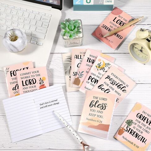 24 Pcs Bible Verse Notebook Religious Motivational Notepads Small Pocket Journal Inspirational Notepads Christian Scripture Notebooks for Office School Supplies, 3.3 x 4.7 Inch (Rainbow) in Saudi Arabia
