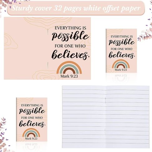 24 Pcs Bible Verse Notebook Religious Motivational Notepads Small Pocket Journal Inspirational Notepads Christian Scripture Notebooks for Office School Supplies, 3.3 x 4.7 Inch (Rainbow) in Saudi Arabia