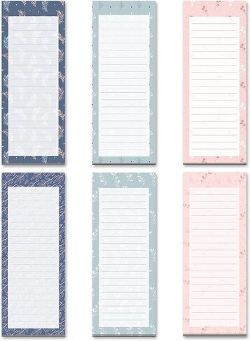 Grocery List Magnet Pad for Fridge, 6-Pack Magnetic Note Pads Lists, 60 Sheets Per Pad, 6 Spring Flower Designs, Full Magnet Back to-Do-List Notepads in Saudi Arabia