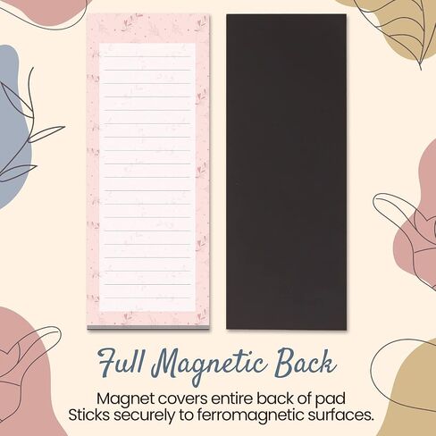 Grocery List Magnet Pad for Fridge, 6-Pack Magnetic Note Pads Lists, 60 Sheets Per Pad, 6 Spring Flower Designs, Full Magnet Back to-Do-List Notepads in Saudi Arabia