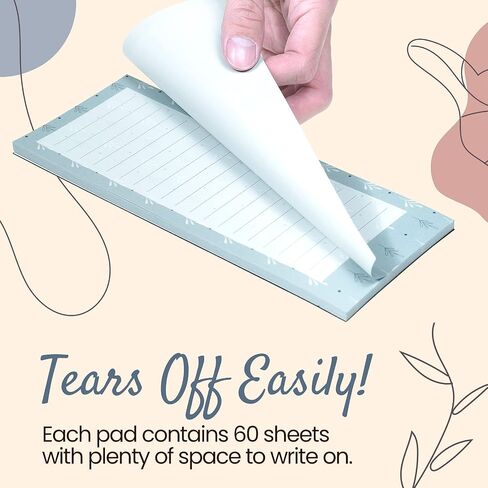 Grocery List Magnet Pad for Fridge, 6-Pack Magnetic Note Pads Lists, 60 Sheets Per Pad, 6 Spring Flower Designs, Full Magnet Back to-Do-List Notepads in Saudi Arabia
