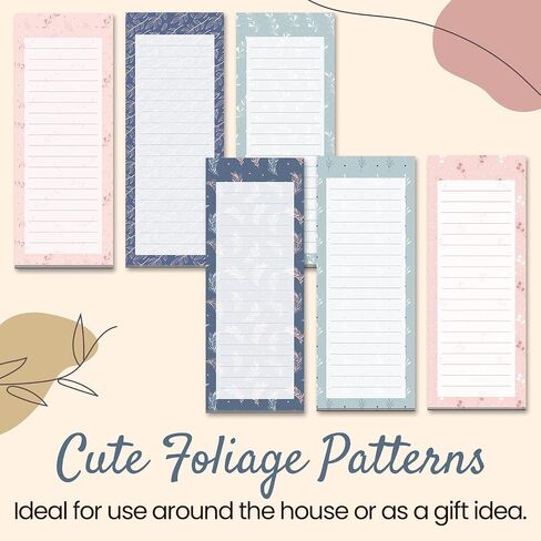 Grocery List Magnet Pad for Fridge, 6-Pack Magnetic Note Pads Lists, 60 Sheets Per Pad, 6 Spring Flower Designs, Full Magnet Back to-Do-List Notepads in Saudi Arabia