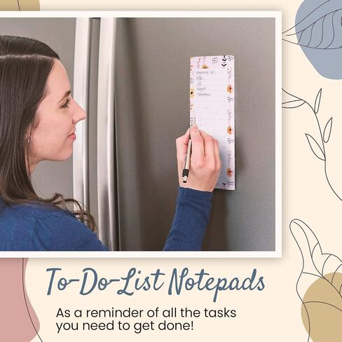 Grocery List Magnet Pad for Fridge, 6-Pack Magnetic Note Pads Lists, 60 Sheets Per Pad, 6 Spring Flower Designs, Full Magnet Back to-Do-List Notepads in Saudi Arabia