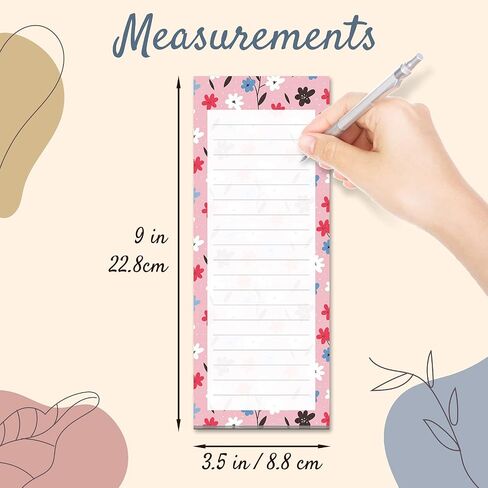Grocery List Magnet Pad for Fridge, 6-Pack Magnetic Note Pads Lists, 60 Sheets Per Pad, 6 Spring Flower Designs, Full Magnet Back to-Do-List Notepads in Saudi Arabia
