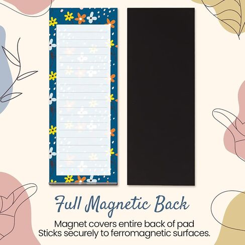 Grocery List Magnet Pad for Fridge, 6-Pack Magnetic Note Pads Lists, 60 Sheets Per Pad, 6 Spring Flower Designs, Full Magnet Back to-Do-List Notepads in Saudi Arabia