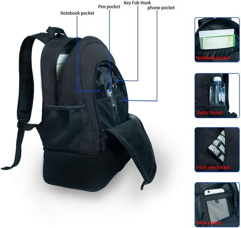 حقيبة ظهر كارو جيم مع حجرة للأحذية، حقيبة عصرية مقاومة للماء للنساء والرجال والصالة الرياضية واليوجا والرياضة الخارجية والمشي لمسافات طويلة في المدرسة in Kuwait