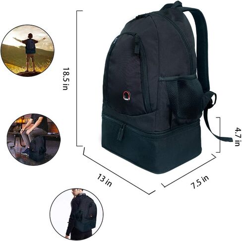 حقيبة ظهر كارو جيم مع حجرة للأحذية، حقيبة عصرية مقاومة للماء للنساء والرجال والصالة الرياضية واليوجا والرياضة الخارجية والمشي لمسافات طويلة في المدرسة in Kuwait