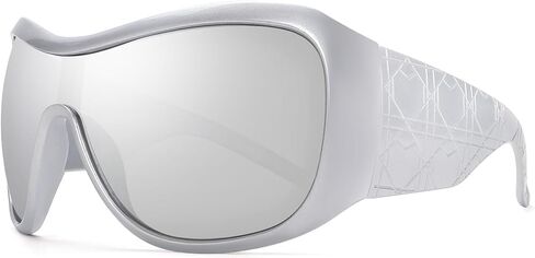 BOTEN Trendy Oversized Sunglasses For Women Men, Big Tinted Funky Wrap Around Sunglasses Apres Ski Shield Cool Shades in Saudi Arabia