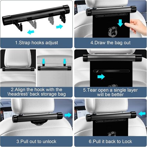 Oparhlei Roller Type Car Trash Can, Aluminium Alloy Rotating Store Design Garbage Can for car, Portable Car Trash Can with Bags Included(Piano Black) in Saudi Arabia