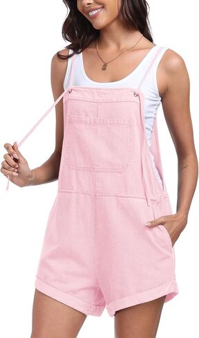T1FE 1SFE Overall Shorts For Women Jean Casual Romper Spaghetti Straps Summer Fashion Jumpsuit with Pockets in Saudi Arabia