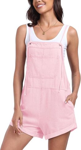 T1FE 1SFE Overall Shorts For Women Jean Casual Romper Spaghetti Straps Summer Fashion Jumpsuit with Pockets in Saudi Arabia