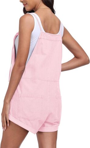 T1FE 1SFE Overall Shorts For Women Jean Casual Romper Spaghetti Straps Summer Fashion Jumpsuit with Pockets in Saudi Arabia