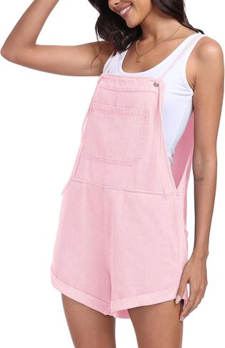 T1FE 1SFE Overall Shorts For Women Jean Casual Romper Spaghetti Straps Summer Fashion Jumpsuit with Pockets in Saudi Arabia