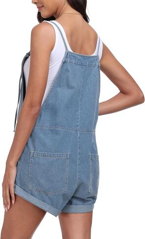 T1FE 1SFE Overall Shorts For Women Jean Casual Romper Spaghetti Straps Summer Fashion Jumpsuit with Pockets in Saudi Arabia