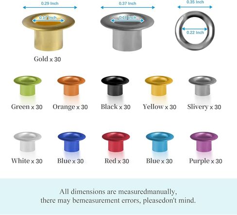 حلقات معدنية BRT Bearingshui مقاس 3/16 بوصة 300 قطعة مع كماشة ثقب العيينة للنسيج والجلود والأحزمة والقماش والأحذية والحقائب واللوازم الحرفية in Kuwait