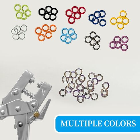 حلقات معدنية BRT Bearingshui مقاس 3/16 بوصة 300 قطعة مع كماشة ثقب العيينة للنسيج والجلود والأحزمة والقماش والأحذية والحقائب واللوازم الحرفية in Kuwait