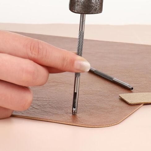 Qianyu 6 Pcs Leather Hole Punch 1.5mm-4mm Round Hollow Hole Steel Gasket Belt Leather Stitching Punch Set Leather Crafting Punch Tool Working for Watch Strap Fabric Canvas Paper Plastics in Saudi Arabia