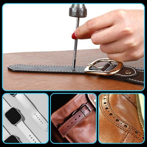 Qianyu 6 Pcs Leather Hole Punch 1.5mm-4mm Round Hollow Hole Steel Gasket Belt Leather Stitching Punch Set Leather Crafting Punch Tool Working for Watch Strap Fabric Canvas Paper Plastics in Saudi Arabia