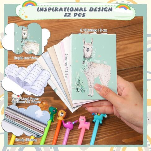Colarr 64 Pcs Back to School Gifts for Students from Teacher Inspirational Notepad and Pen Gift Set Bulk Motivational Pocket Mini Notebooks Cute Cartoon Animal Pens Camp Stationery for Girls Boys in Saudi Arabia