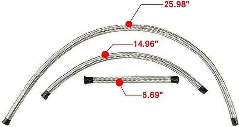طقم منظم ضغط الوقود من الألومنيوم EFI Universal قابل للتعديل من Acylph مع تجهيزات خرطوم خط الوقود AN6-6AN مقاس 0-100 رطل لكل بوصة مربعة (أحمر وأزرق) in Kuwait