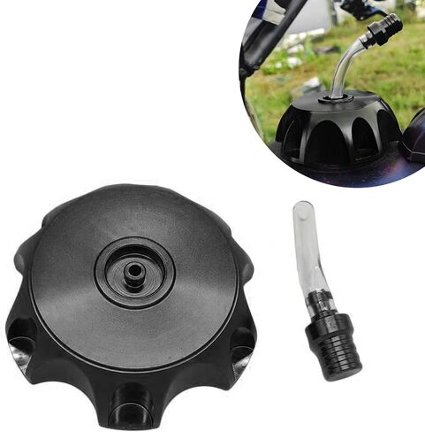 ZBGUN 1 PC Car Hexagonal Gas Fuel Tank Cap Ventilation Pipe, CNC Alloy Fuel Tank Cap with Breathing Valve, Universal for 50cc 70cc 90cc 110cc 125cc 140cc 150cc 160cc Pit Dirt Motor Bike (Black) in Saudi Arabia